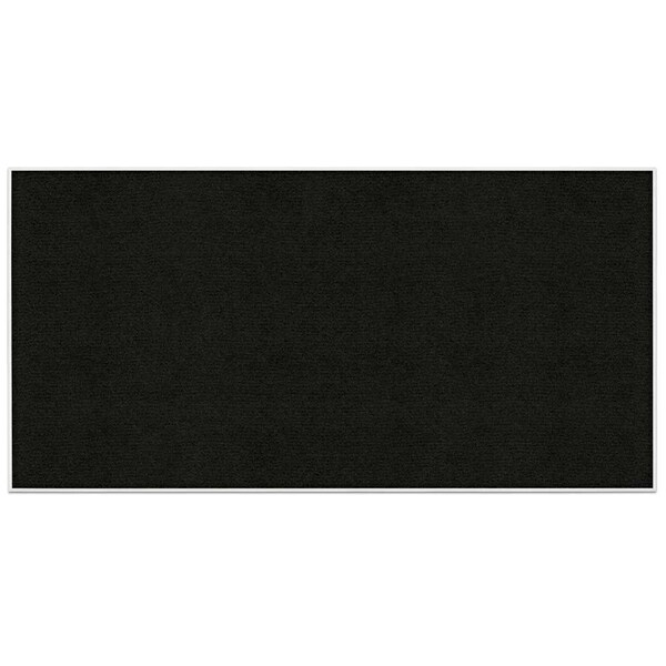 United Visual Products Corkboard, Fabric, Blk/Buff, 1 Door, 24x36" UV301-BLACK-BUFF - main